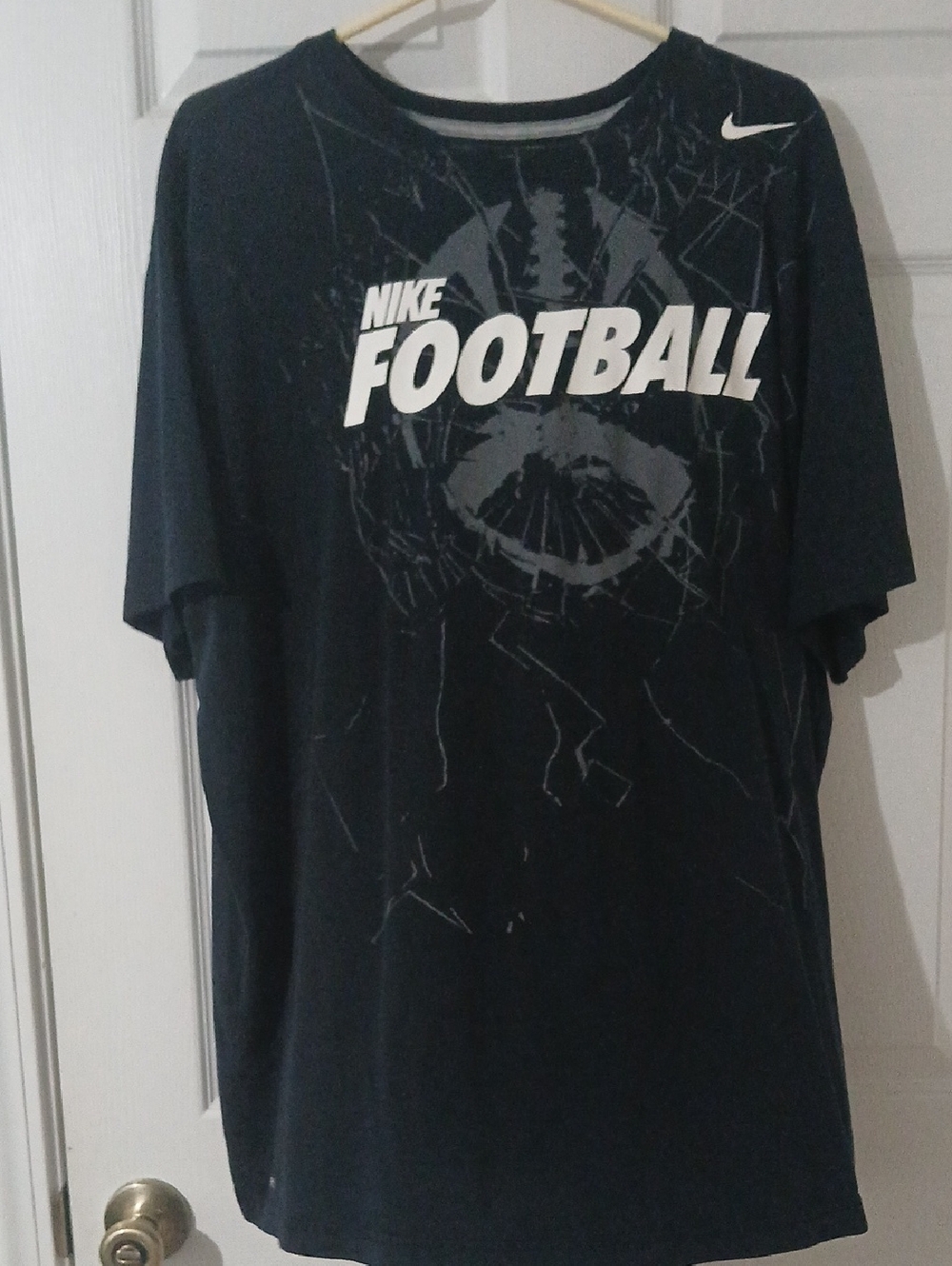 Nike Navy & White Football Graphic Short Sleeve Tee